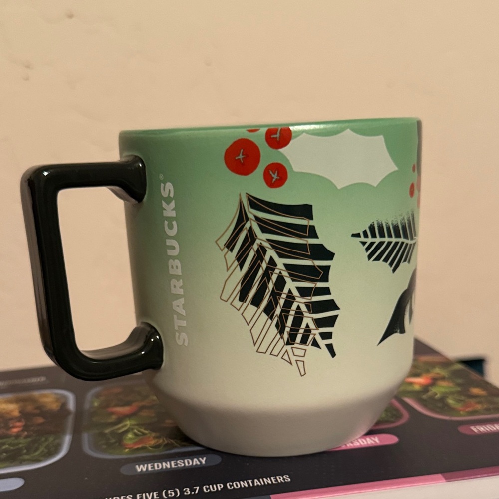 Starbucks Festive Green and Black Mug